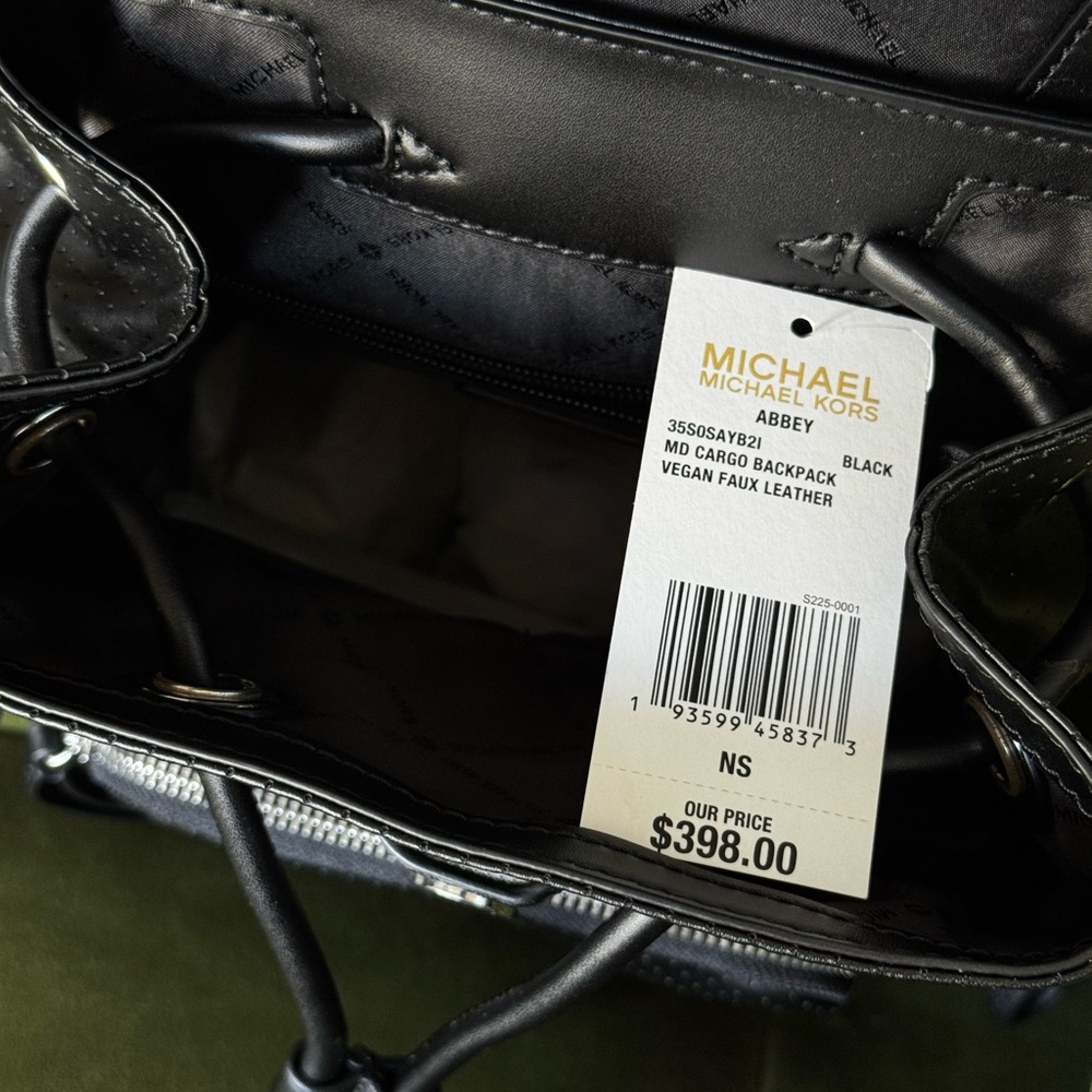 New Michael Kors Abbey Medium Perforated Backpack - Black - Picture 3 of 7